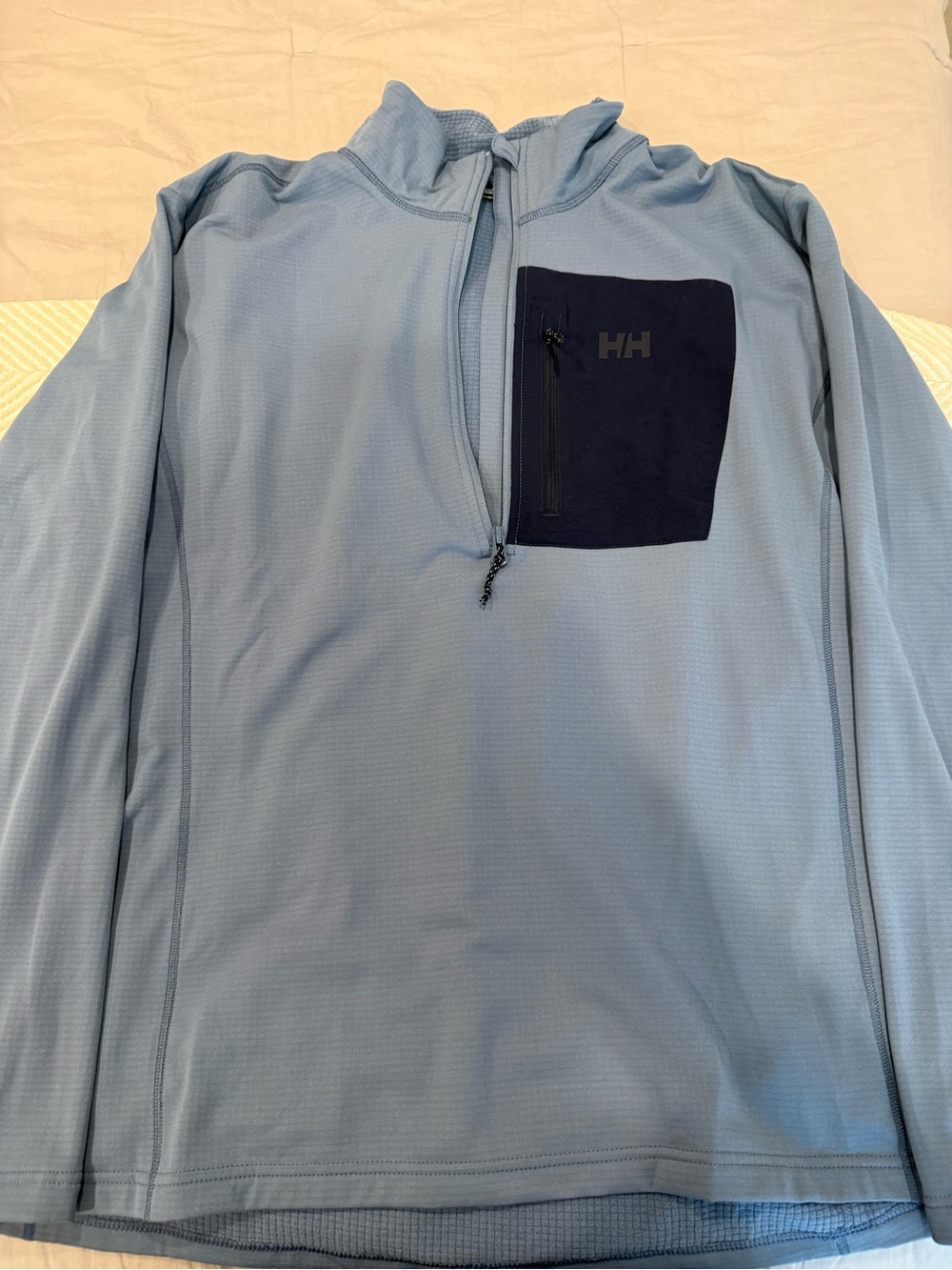 Helly Hansen Blue/Gray & Navy Half-Zip Pullover with Chest Zip Pocket